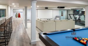 Coastal Comfort & Custom Gym Basement Remodel