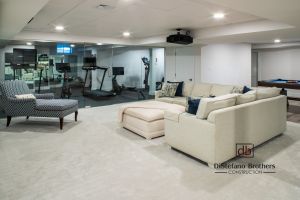 Coastal Comfort & Custom Gym Basement Remodel